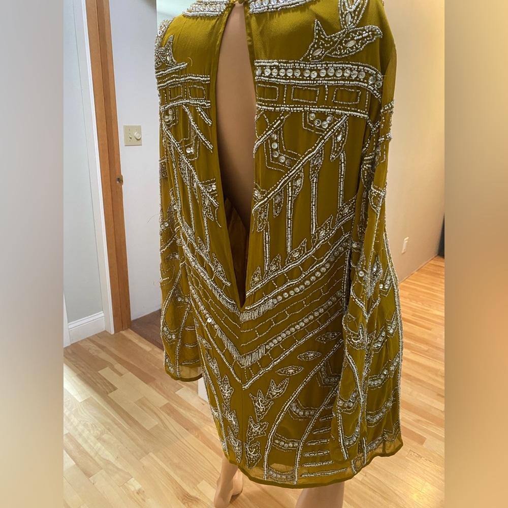 ASOS US 8 Mustard Beaded Dress